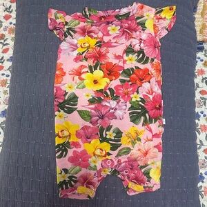 Posh Peanut Floral Kids One Piece - Pink, Red, Yellow